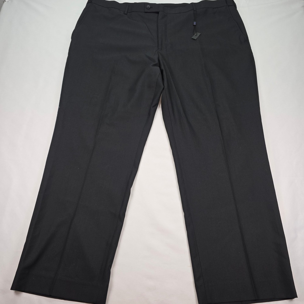Alexander Julian Colours Mens Dress Pants Black Comfort Waist 48x30 822-100P NEW